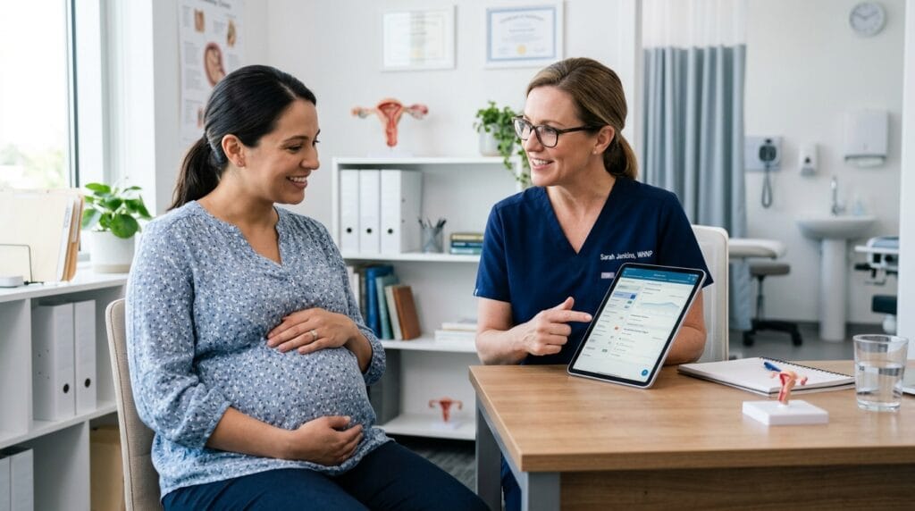Healthcare provider discussing medication safety before pregnancy