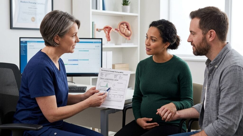 NIPT pregnancy 2026 results discussion with prenatal genetic screening report and provider guidance