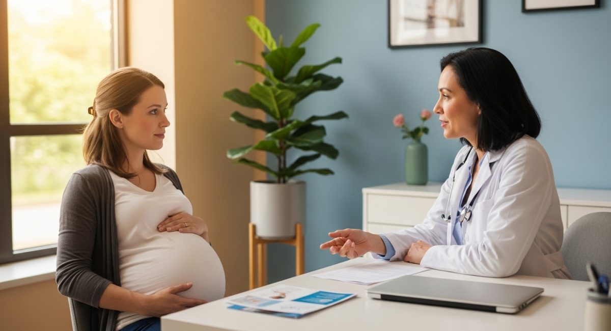 COVID vaccine in pregnancy 2026 discussion at a prenatal visit