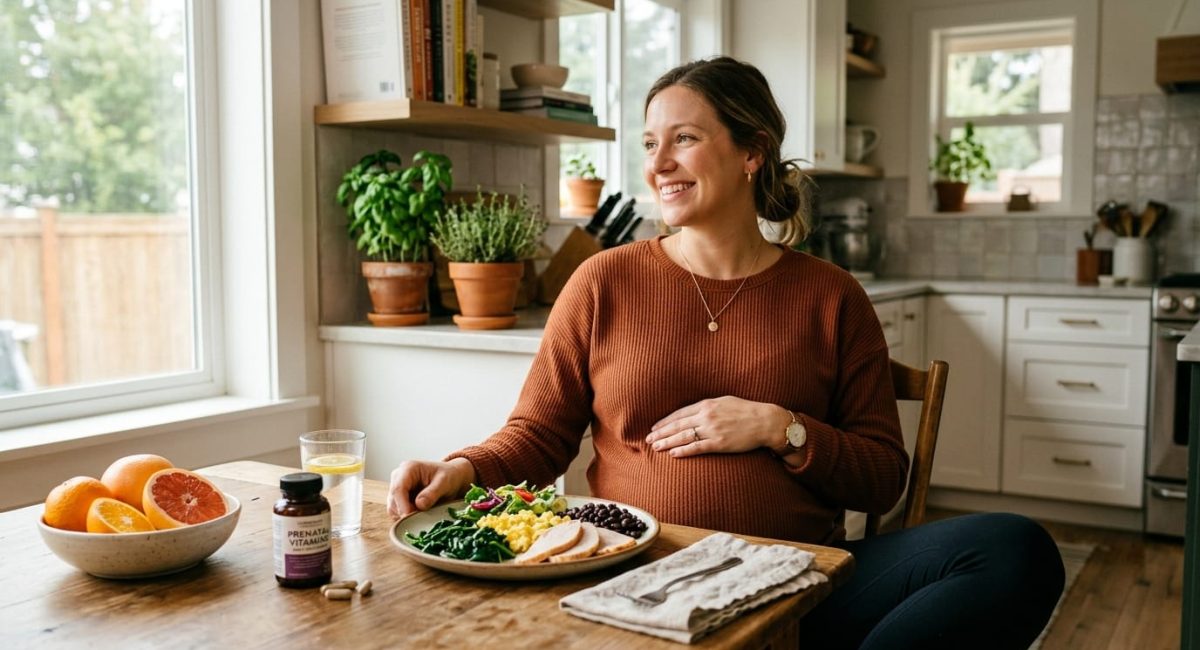 Iron deficiency in pregnancy with iron-rich foods and prenatal vitamins