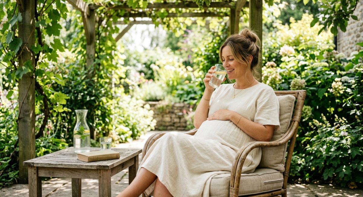 heat safety during pregnancy with hydration and shade